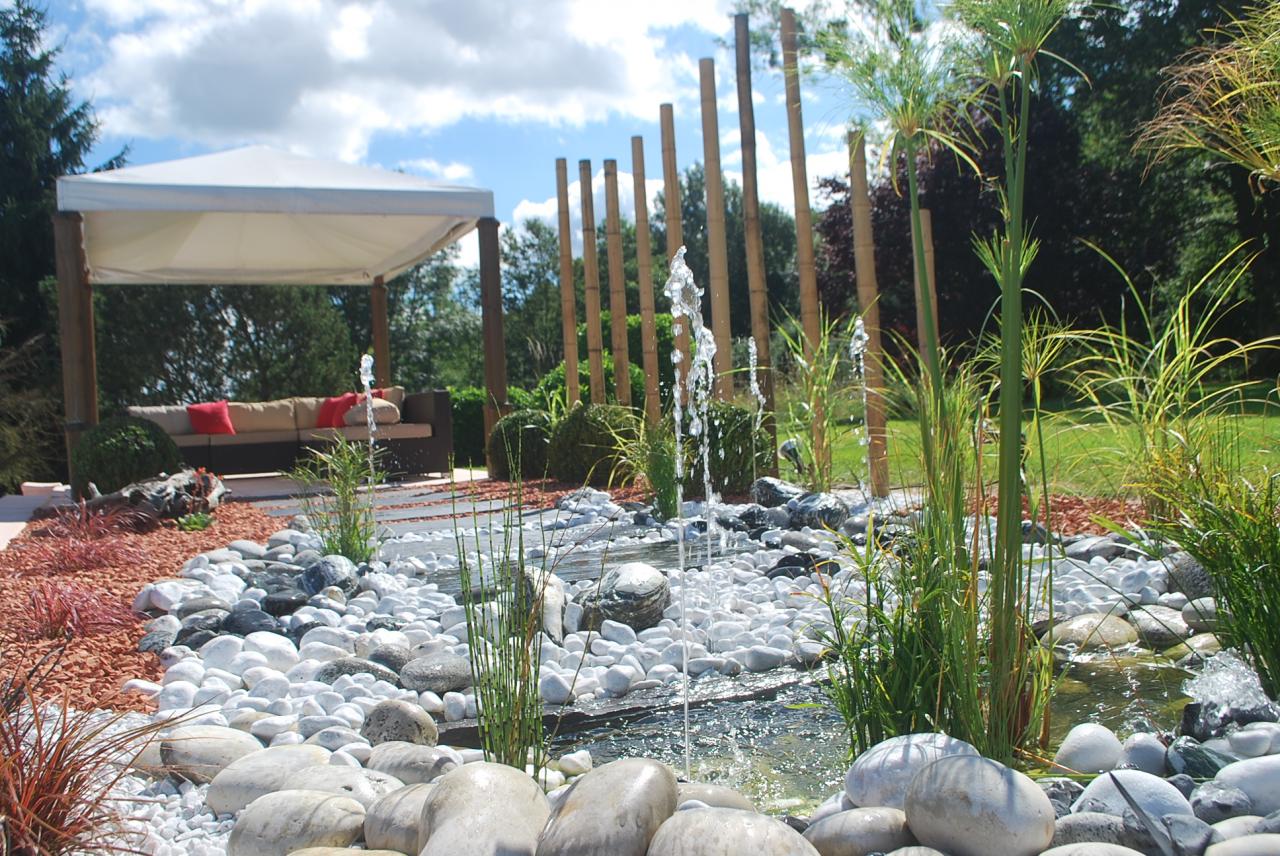 jeux d'eau et fontaine dynamique, décoration et aménagement de jardin